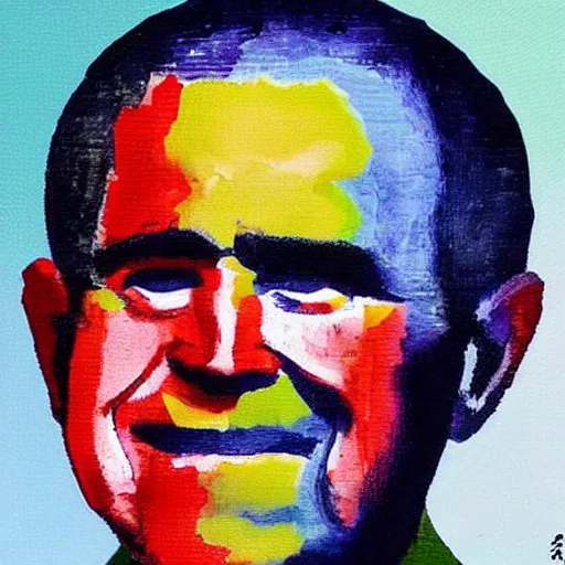 Prompt: an amazing masterpiece of art by george w bush