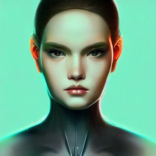 Image similar to portrait beautiful sci - fi girl, blade runner 2 0 4 9, futuristic metropolis, digital art, pop art by hsiao - ron cheng