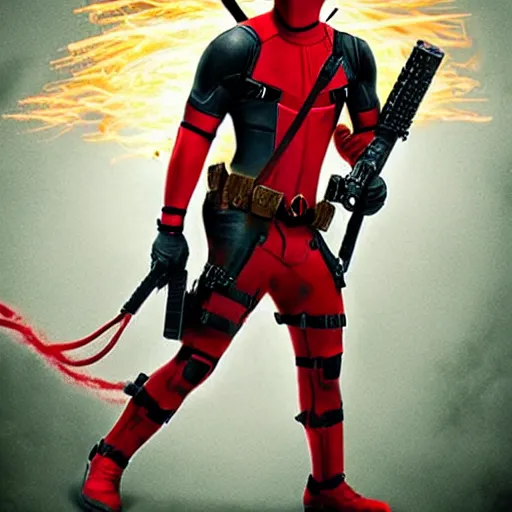 Prompt: deadpool as a ghostbuster in the movie ghostbusters