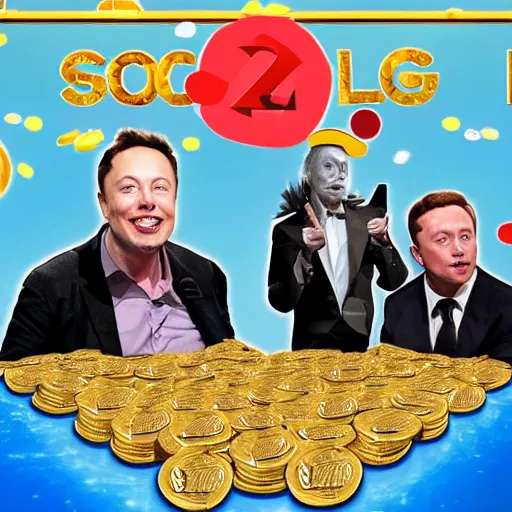 Prompt: jeff bezo elon musk and billy gates swimming in a pool of gold coins like scrooge mcduck