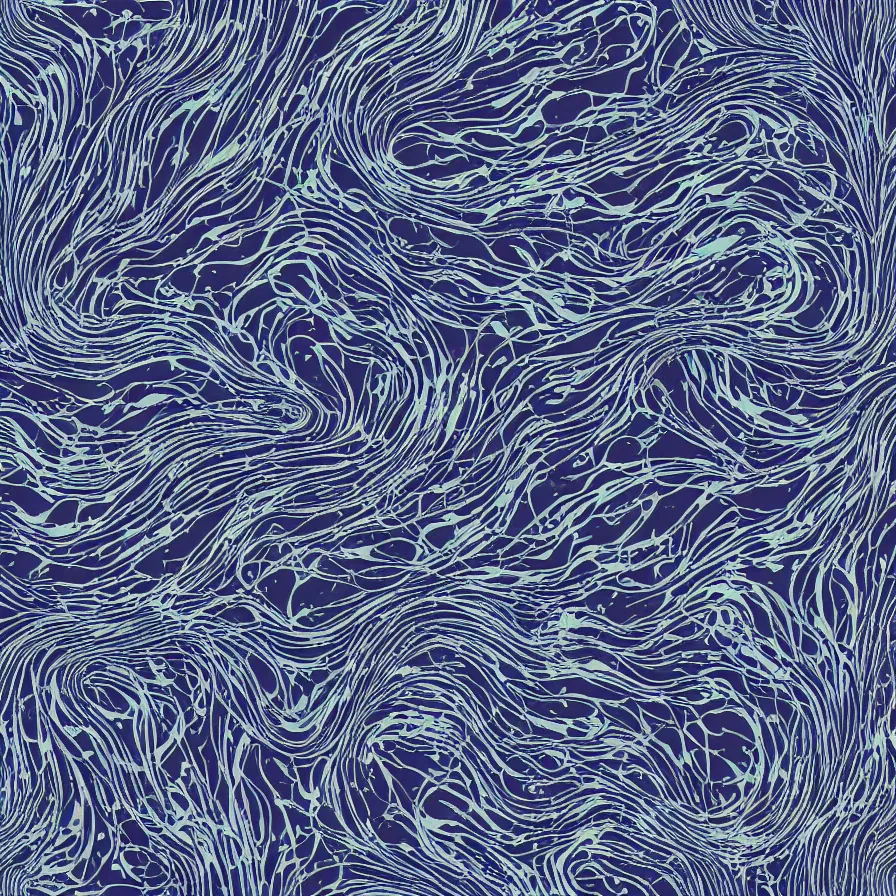 Prompt: beautiful and artistic glial hyphae on a fantastic planet and unusual critters of the ocean, highly detailed, seamless tiling pattern, sharp detail, cinematic