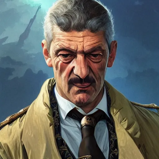 Prompt: [ugly Jean Lassalle as president of France as GTA character, mystic doomer, closeup, D&D, intricate, elegant, highly detailed, digital painting, artstation, concept art, matte, sharp focus, illustration, art by Artgerm and Greg Rutkowski and Alphonse Mucha]