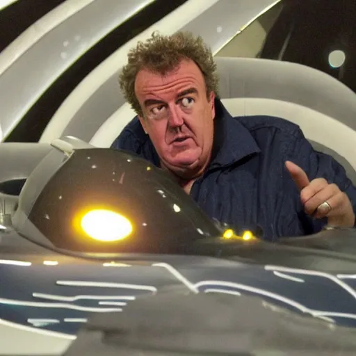Prompt: jeremy clarkson driving a spaceship