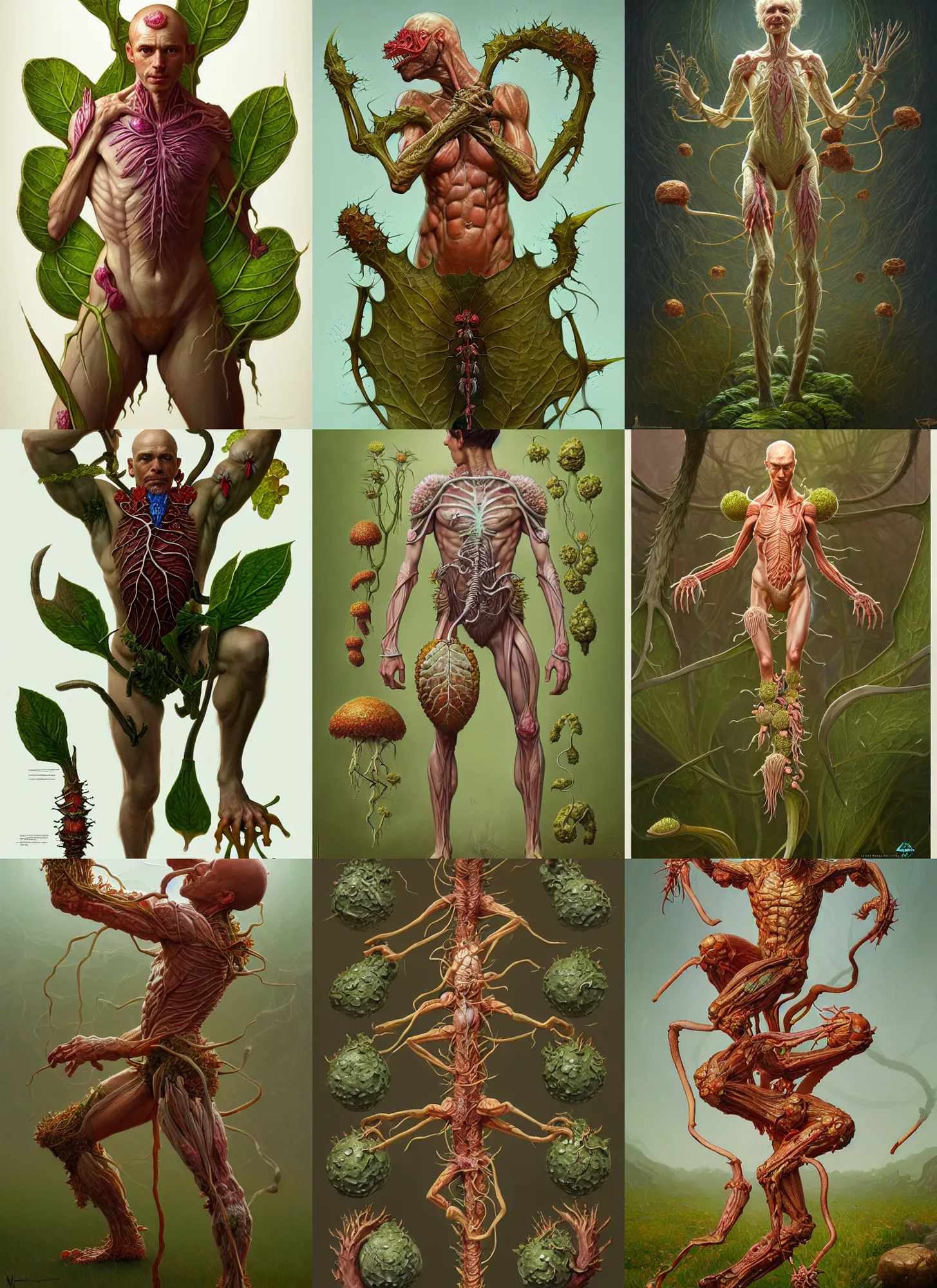 Prompt: full - body d & d mtg plant fungus anatomy on white background, action pose, intricate, highly detailed, digital painting, artstation, concept art, smooth, sharp focus, illustration, art by norman rockwell emiliano ponzi andrey remnev yoann lossel aaron jasinski, 8 k