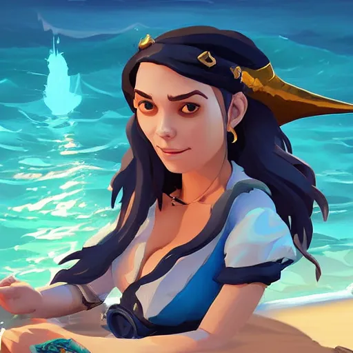 Image similar to painting jack the pirate mermaid on sea of thieves game avatar hero smooth face median photoshop filter cutout vector behance hd by jesper ejsing, by rhads, makoto shinkai and lois van baarle, ilya kuvshinov, rossdraws, illustration, art by ilya kuvshinov and gustav klimt