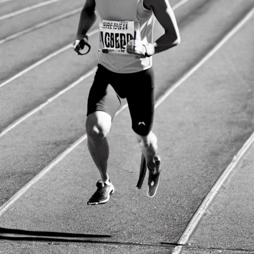 Image similar to stock photograph of an athletic runner holding a bible. Chased by mysterious monsters. Track and field event. DSLR Photography