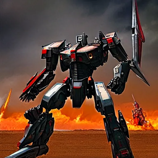 Image similar to mecha warrior from machine warrior 5 and pacific rim movie