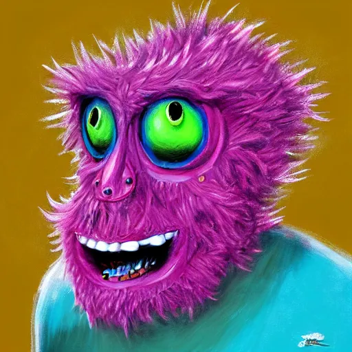 Image similar to profile picture, tennis ball monster, chalk, colorful, digital art, fantasy, magic, trending on artstation, ultra detailed, professional illustration by Basil Gogos