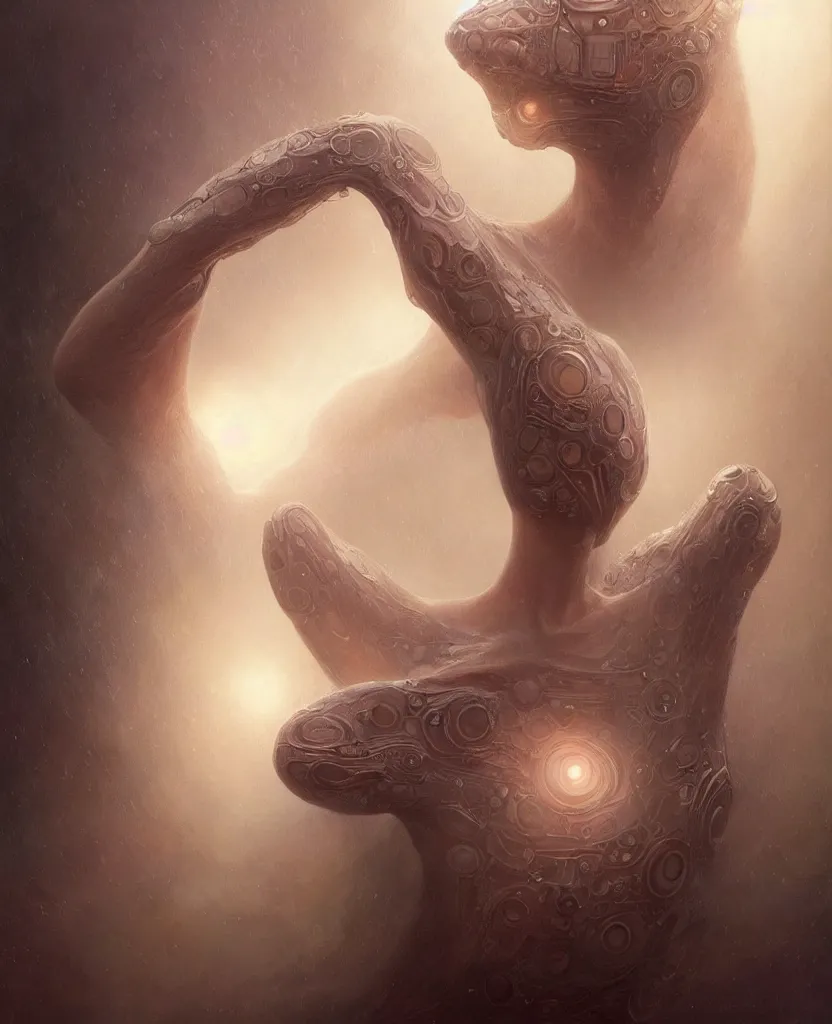 Prompt: realistic photography of an half - polypous, utterly alien entity made of eyes, deep focus, intricate, elegant, highly detailed, foggy, misterious, digital painting, artstation, concept art, matte, sharp focus, art by artgerm and greg rutkowski and alphonse mucha