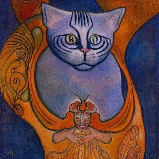 Image similar to cloisonne cat head sculpture, by annie swynnerton and diego rivera and nicholas roerich and jean delville and janet fish, symbolist, dramatic lighting, god rays, art brut, rich colors, smooth, sharp focus, extremely detailed, adolf wolfli and ( donato giancola and bilibin )