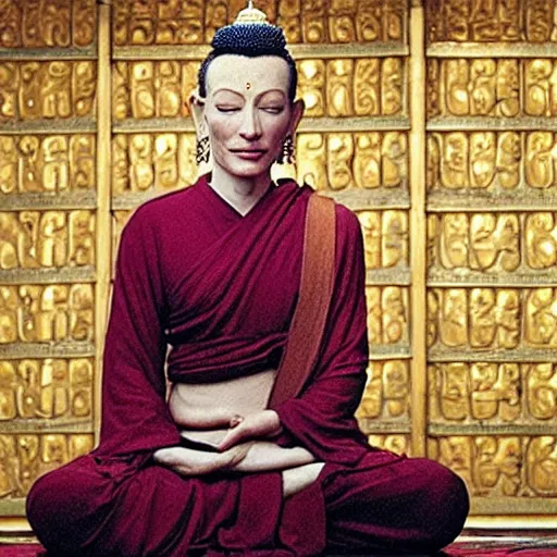 Image similar to cate blanchett as buddha