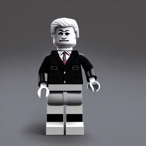 Image similar to donald trump as a lego figure, hyper realistic, ultra detailed, octane render, 8 k, realistic materials, studio lighting, 8 0 mm lens