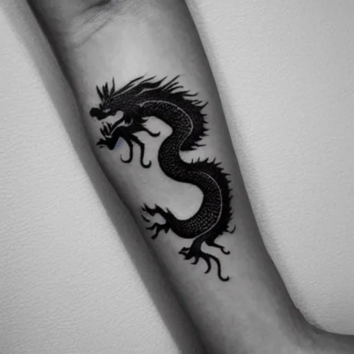 Image similar to minimal chinese dragon tattoo