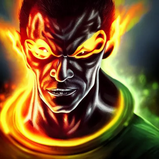 Image similar to portrait of heatblast from ben 1 0, cinematic, dark, realistic, hd