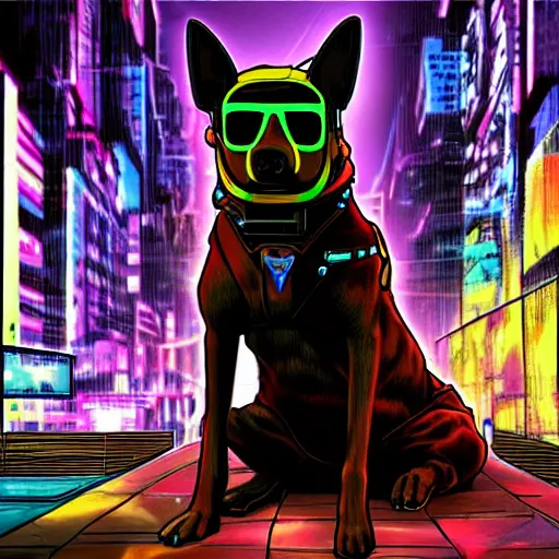 Prompt: cyberpunk dog