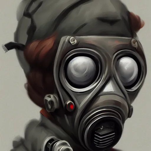 Image similar to concept art of gas mask by jama jurabaev, brush hard, artstation, cgsociety, high quality, brush stroke