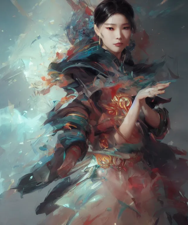 Prompt: hutao from genshin impact, collaborative painting by greg ruthowski, ruan jia, artgerm, highly detailed, complex, exquisite and beautiful, 4 k, 8 k, artstation