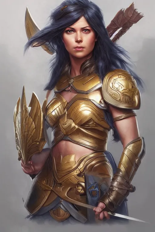 Image similar to amazon valkyrie athena, d & d, fantasy, portrait, highly detailed, headshot, digital painting, trending on artstation, concept art, sharp focus, illustration, art by artgerm and greg rutkowski and magali villeneuve