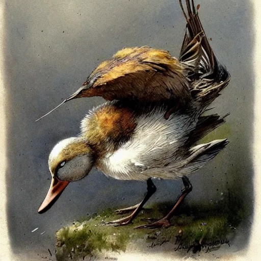 Prompt: ( ( ( ( ( 🕷🦆. muted colors. ) ) ) ) ) by jean - baptiste monge!!!!!!!!!!!!!!!!!!!!!!!!!!!
