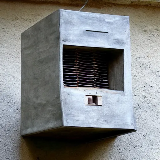 Image similar to a bat box designed by Le Corbusier