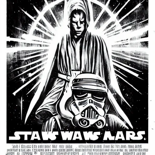 Prompt: Star Wars A New Hope poster in the style of H.R. Giger