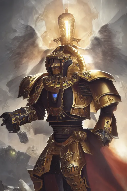 Image similar to queen portrait heros warhammer 4 0 k horus heresy fanart - the primarchs emperor by johannes helgeson animated with vfx concept artist & illustrator global illumination ray tracing hdr fanart arstation zbrush central hardmesh 8 k octane renderer comics stylized