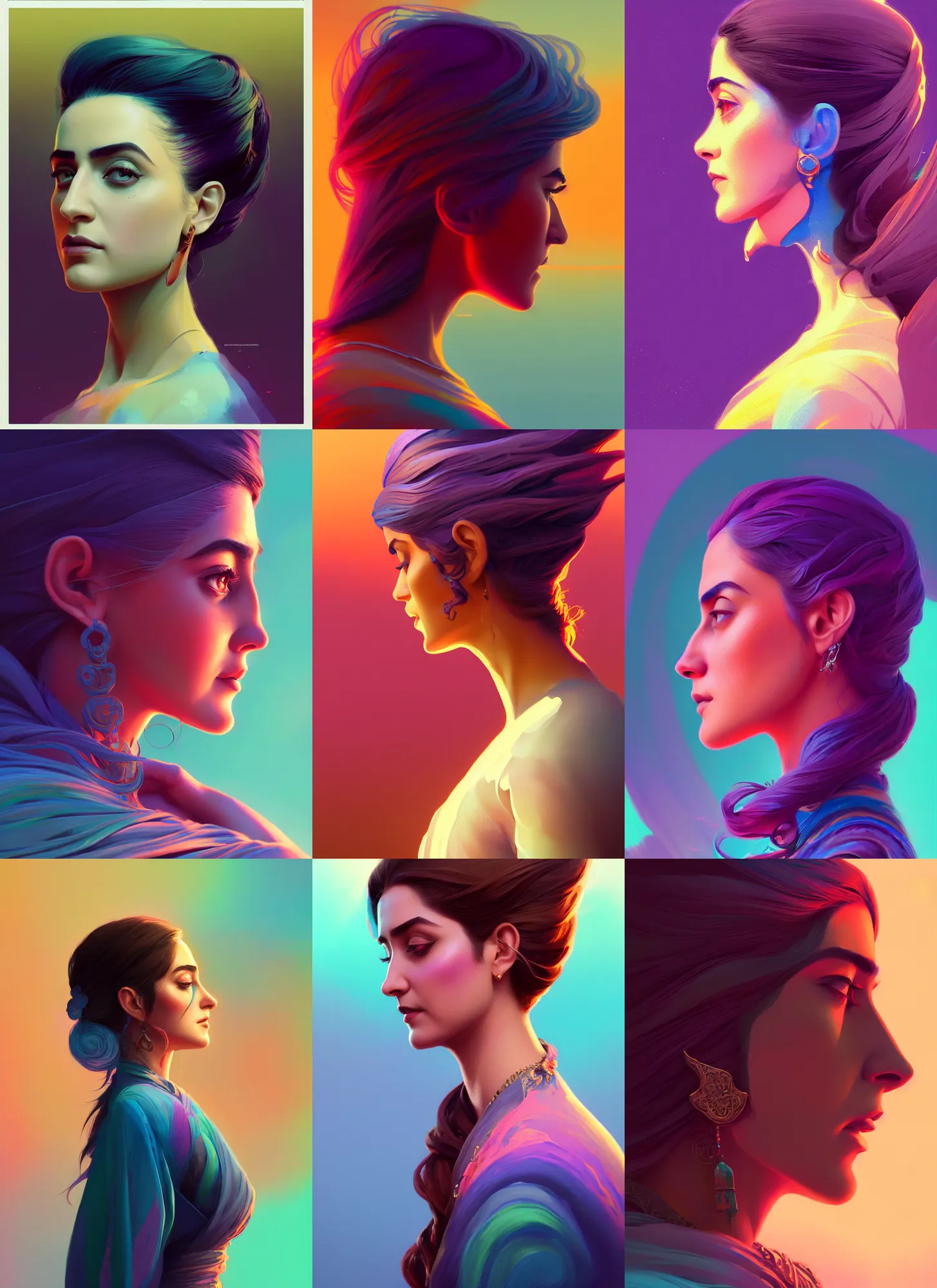 Prompt: side profile cenetered painted portrait, maya ali, wizard, gloomhaven matte painting concept art, art nouveau, beautifully backlit, swirly vibrant color lines ripples, pastel colors, aesthetic octane render!, 8 k hd resolution, by ilya kuvshinov and cushart krentz and gilleard james