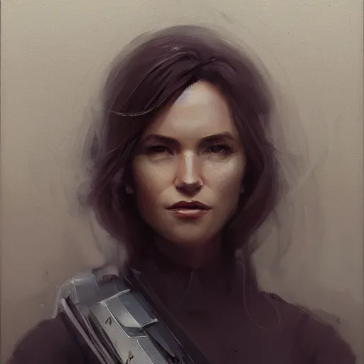 Image similar to Portrait of a woman by Greg Rutkowski, she is about 30 years old, mulato, wavy hair, attractive and beautiful, wifey material, she is wearing a futuristic lawyer outfit, highly detailed portrait, scifi, digital painting, artstation, concept art, smooth, sharp foccus ilustration, Artstation HQ