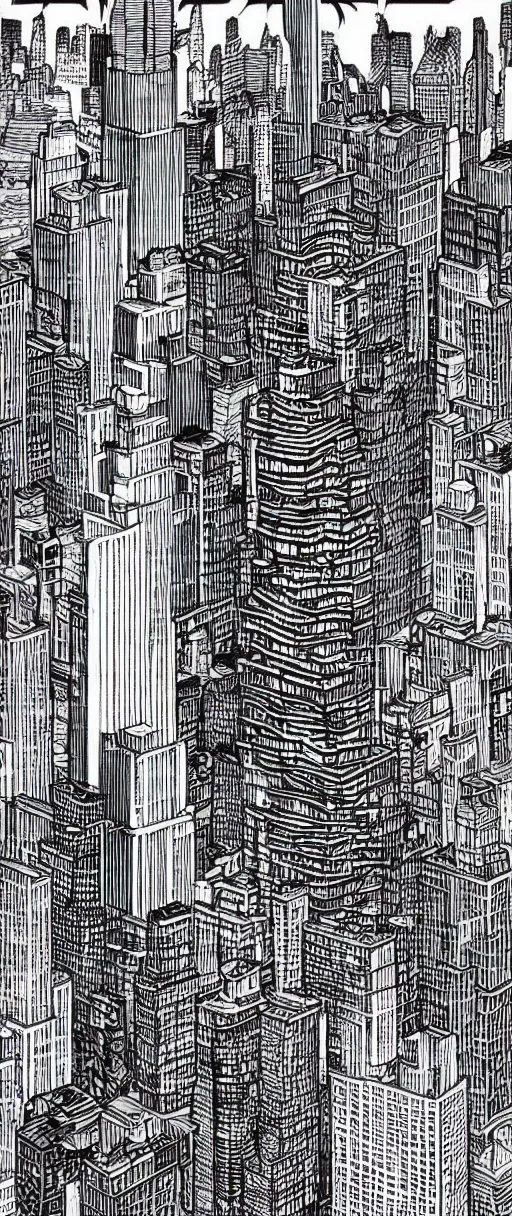 Image similar to Downtown manhatten by junji ito