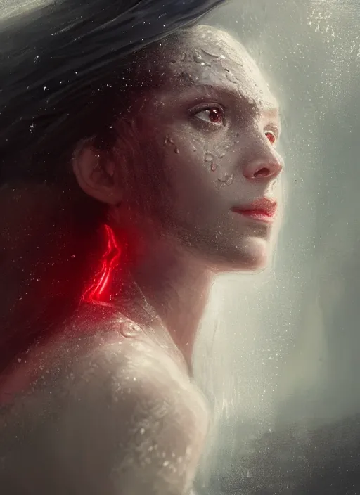 Prompt: A fancy portrait of the Scarlet Witch with her head submerged in water by Greg Rutkowski, Sung Choi, Mitchell Mohrhauser, Maciej Kuciara, Johnson Ting, Maxim Verehin, Peter Konig, Bloodborne, 8k photorealistic, cinematic lighting, HD, high details, dramatic, atmospheric , trending on artstation