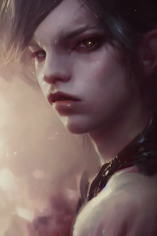 Prompt: a fancy portrait of a young Demon girl by Greg Rutkowski, Sung Choi, Mitchell Mohrhauser, Maciej Kuciara, Johnson Ting, Maxim Verehin, Peter Konig, final fantasy , 8k photorealistic, cinematic lighting, HD, high details, atmospheric , trending on artstation