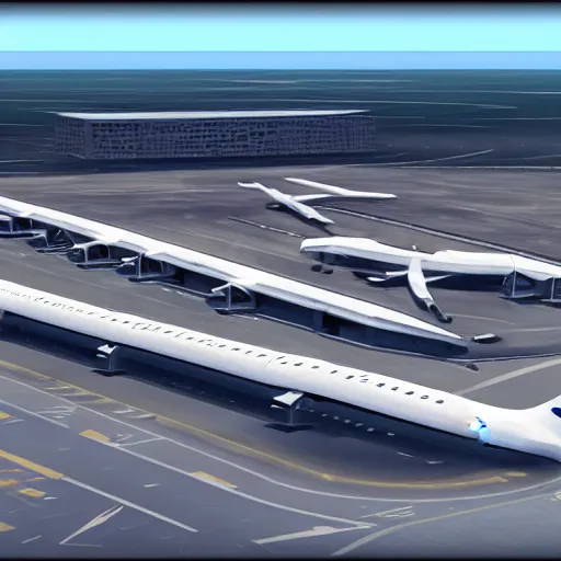 Prompt: an airport with traffic, and airplanes at it, photorealistic, beautiful cinematography - - ar 1 6 : 9