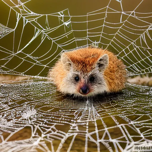 Prompt: happy spider quokka hybrid, bold natural colors, national geographic photography, masterpiece, in - frame, canon eos r 3, f / 1. 4, iso 2 0 0, 1 / 1 6 0 s, 8 k, raw, unedited, symmetrical balance