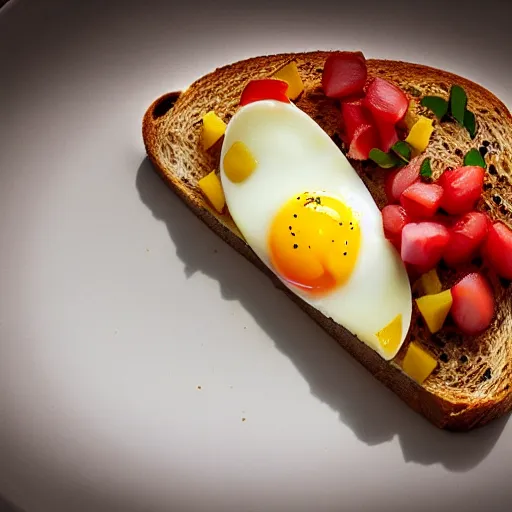 Image similar to egg on toast, hyper realistic, award winning food photography