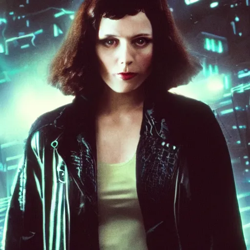 Prompt: Molly from the novel Neuromancer, portrait shot, movie still, promotional picture