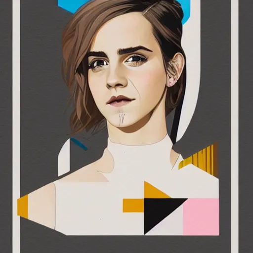 Prompt: Emma Watson profile picture by Sachin Teng, asymmetrical, Organic Painting , Matte Painting, geometric shapes, hard edges, graffiti, street art:2 by Sachin Teng:4