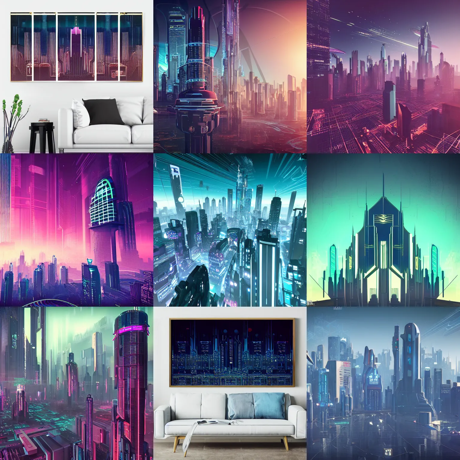 Prompt: detailed photo of a beautiful cyberpunk Art Deco skyline, PLANET SIZED