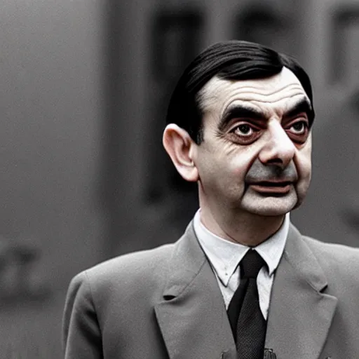 Image similar to mr bean on trial at the nuremberg trials