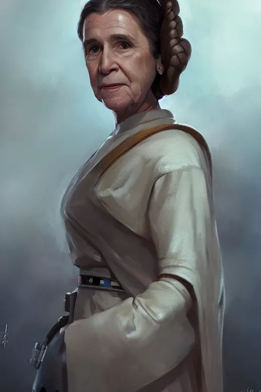 Prompt: candid portrait of george bush as princess leia by greg rutkowski