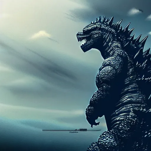 Prompt: godzilla, highly detailed, digital painting, smooth, sharp focus, illustration, ultra realistic, 8 k, art by hideaki anno