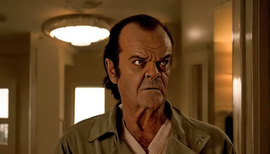 Image similar to 37 year old Jack Nicholson as Randle McMurphy in The Avengers (2012), cinematic lighting, off-center composition, cinematography