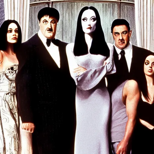 Prompt: The Addams Family 1991 starring Sylvest Stallone,