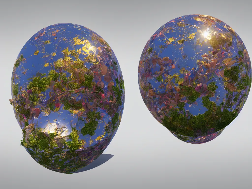 Image similar to 3 d render, sunlight study, the universe is a spheroid region 7 0 5 meters in diameter, art nouveau, 3 d render, by clara peeters and ( ( ( ( ( lisa frank ) ) ) ) ), 8 k, sharp focus, octane render