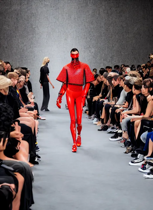 Image similar to hyperrealistic and heavy detailed balenciaga runway show of mortal kombat, leica sl 2 5 0 mm, vivid color, high quality, high textured, real life