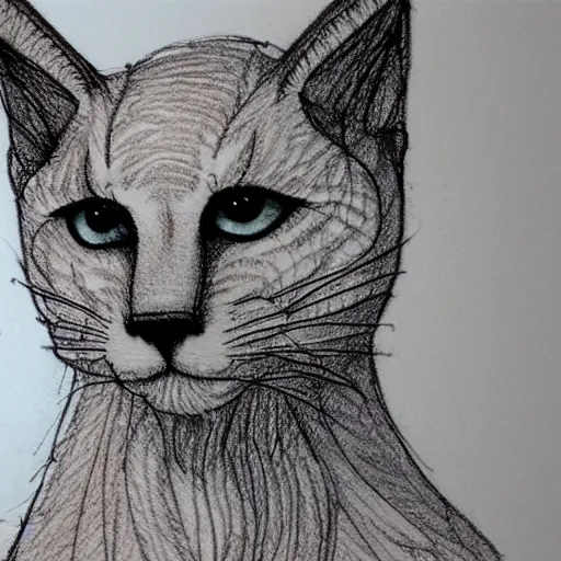 Prompt: sketch of white anthropomorphic lynx cat, portrait by Carlos Shwabe, furry fantasy art, 4k, trending on artstation