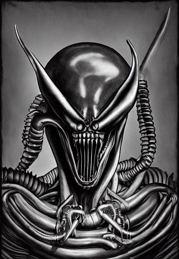 Image similar to one famous person, simple, simplicity, subgenius, x - day, weird stuff, occult stuff, knives, giger ’ s xenomorph, illuminati, gem tones, hyperrealism, studio lighting