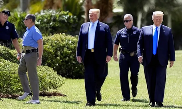 Image similar to Trump says FBI agents raided his Florida home
