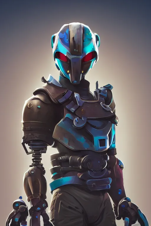 Image similar to epic mask helmet robot ninja portrait stylized as fornite style game design fanart by concept artist gervasio canda, behance hd by jesper ejsing, by rhads, makoto shinkai and lois van baarle, ilya kuvshinov, rossdraws global illumination radiating a glowing aura global illumination ray tracing hdr render in unreal engine 5