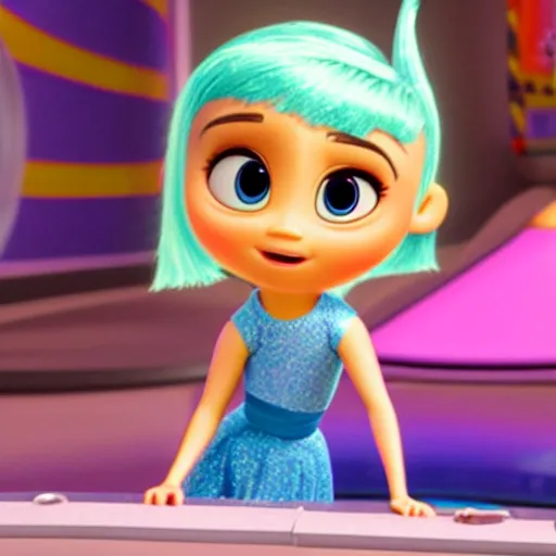 Image similar to ariana grande as a joy in movie inside out