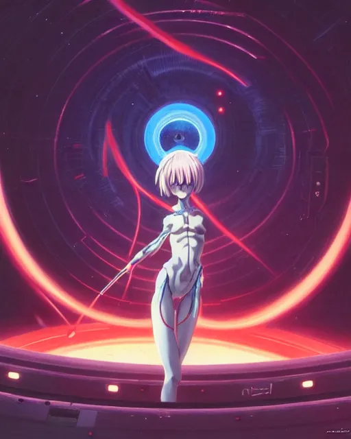 Prompt: female anime character, rei ayanami, cyborg, in the center giygas, inside a space station, eye of providence, by noriyoshi ohrai, by zdzisław beksinski, vivid, by wojtek siudmak, hellscape, mind character, environmental, hd, 8 k, artbook style